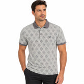 Polo Mens Geo Print Mercerised Golfer In Stone