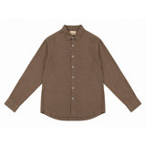 Morenzo Mens Long Sleeve Linen Shirt In Chocolate