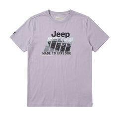Jeep Mens Fashion Graphic T-Shirt In Light Grey