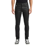 Soviet Mens Wax Finish Skinny Jeans In Black