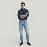 G-Star Raw Mens Regular 3301 Tapered Jeans In Light Indigo
