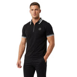 Enrico Coveri Mens Bling Polo Shirt In Black Multi