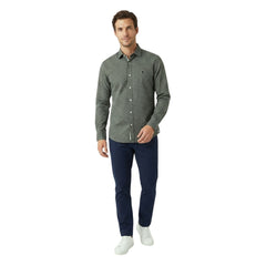 Polo Mens Micro Geo Print Shirt In Green