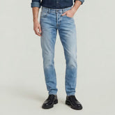 G-Star Raw Mens Regular 3301 Tapered Jeans In Light Indigo