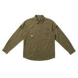 Jeep Mens Twill Service Long Sleeve Shirt In Olive