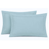 Egyptian Cotton Tencel 300 Thread Fitted Sheet In French Blue