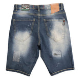 Soviet Mens Revolt Fashion Denim Shorts In Dark Indigo