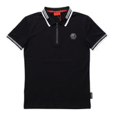 Enrico Coveri Mens Bling Polo Shirt In Black Multi