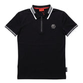 Enrico Coveri Mens Bling Polo Shirt In Black Multi