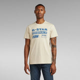 G-Star Raw Mens Originals Label T-Shirt In Brown Rice