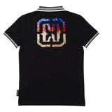 Enrico Coveri Mens Bling Polo Shirt In Black Multi