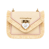 Sissyboy Ayla Straw Bag In Beige & Pink