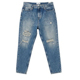 Calvin Klein Ladies Mom Torn Jeans In Denim