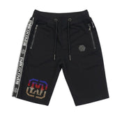 Enrico Coveri Bling Logo Shorts In Black Multi