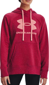 Under Armour Rival Fleece Logo Hoodie In Pink