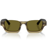 Emporio Armani Unisex Square Rimless Sunglasses In Green/Black