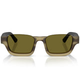 Emporio Armani Unisex Square Rimless Sunglasses In Green/Black