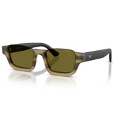Emporio Armani Unisex Square Rimless Sunglasses In Green/Black