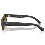 Emporio Armani Unisex Square Rimless Sunglasses In Green/Black