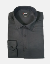 Lorenzini Mens Long Sleeves Stretch Slim Fit Shirt In Black