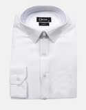 Lorenzini Mens Long Sleeves Stretch Slim Fit Shirt In White