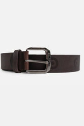 Ben Sherman Target Emboss Leather Belt In Brown