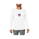 Gant Mens Shield Long Sleeve T-Shirt In White