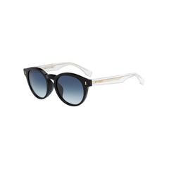 Fendi Blk Round Frme Clear Temp