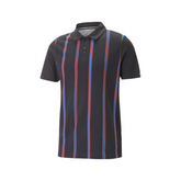 Puma 53813601 Mens Bmw Mms Striped Polo Shirt Black