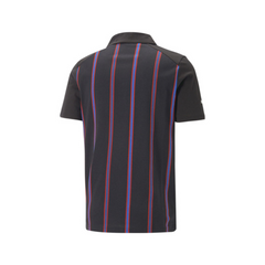 Puma 53813601 Mens Bmw Mms Striped Polo Shirt Black