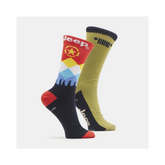 Jeep U 2 Pack Fun Sock Aus23049 Orange Multi