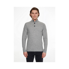 Calvin Klein Msw Lycra Blend Button Quarter Zip Grey