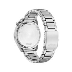 Citizen Eco Drive Gents Ss Blk Dial Wht