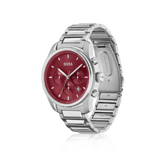 Hugo Boss Ss Red Dial Chrono Ss Bclt