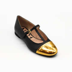 Nº21 23Icpxnv16010 Mary Jane Leather Ballerinas Black