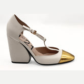 Nº21 23Icpxnv16012 Mary Jane High Heel White/Gold