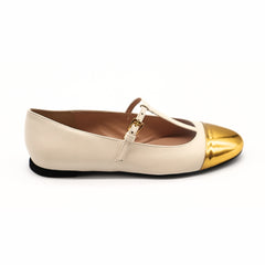 Nº21 23Icpxnv16010 Mary Jane Leather Ballerinas White