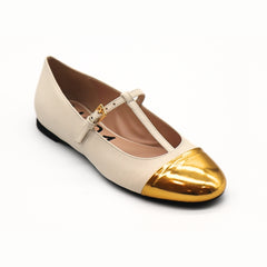 Nº21 23Icpxnv16010 Mary Jane Leather Ballerinas White