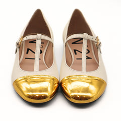 Nº21 23Icpxnv16010 Mary Jane Leather Ballerinas White