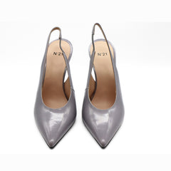 Nº21 23Icpxnv16003 Sculpted-Heel Leather Slingback Grey