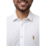 Polo Mens Classic Linen Shirt In White