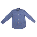 Polo Mens Block Dobby Shirt In Navy