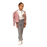 Girls 00963 3Pc With Pants Jacket And Blouse Pink