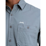 Jeep Mens Willys Long Sleeve Work Shirt In Blue