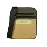Replay Mens Crossbody Bag In Green and Beige