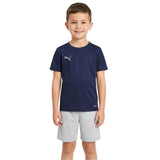Puma Boys Forever Faster Crew Neck T-Shirt In Navy