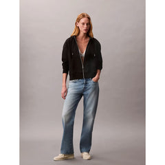 Calvin Klein Ladies Archive French Terry Hoodie In Black