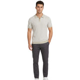 Guess Mens Short Sleeve Isaac Texture Polo Shirt In Stone