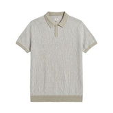 Guess Mens Short Sleeve Isaac Texture Polo Shirt In Stone