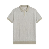 Guess Mens Short Sleeve Isaac Texture Polo Shirt In Stone